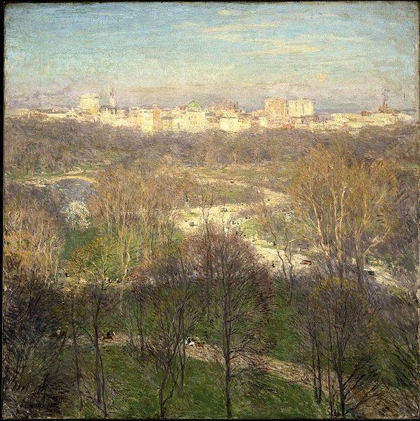 Willard Leroy Metcalf Early Spring Afternoon Central Park oil painting image